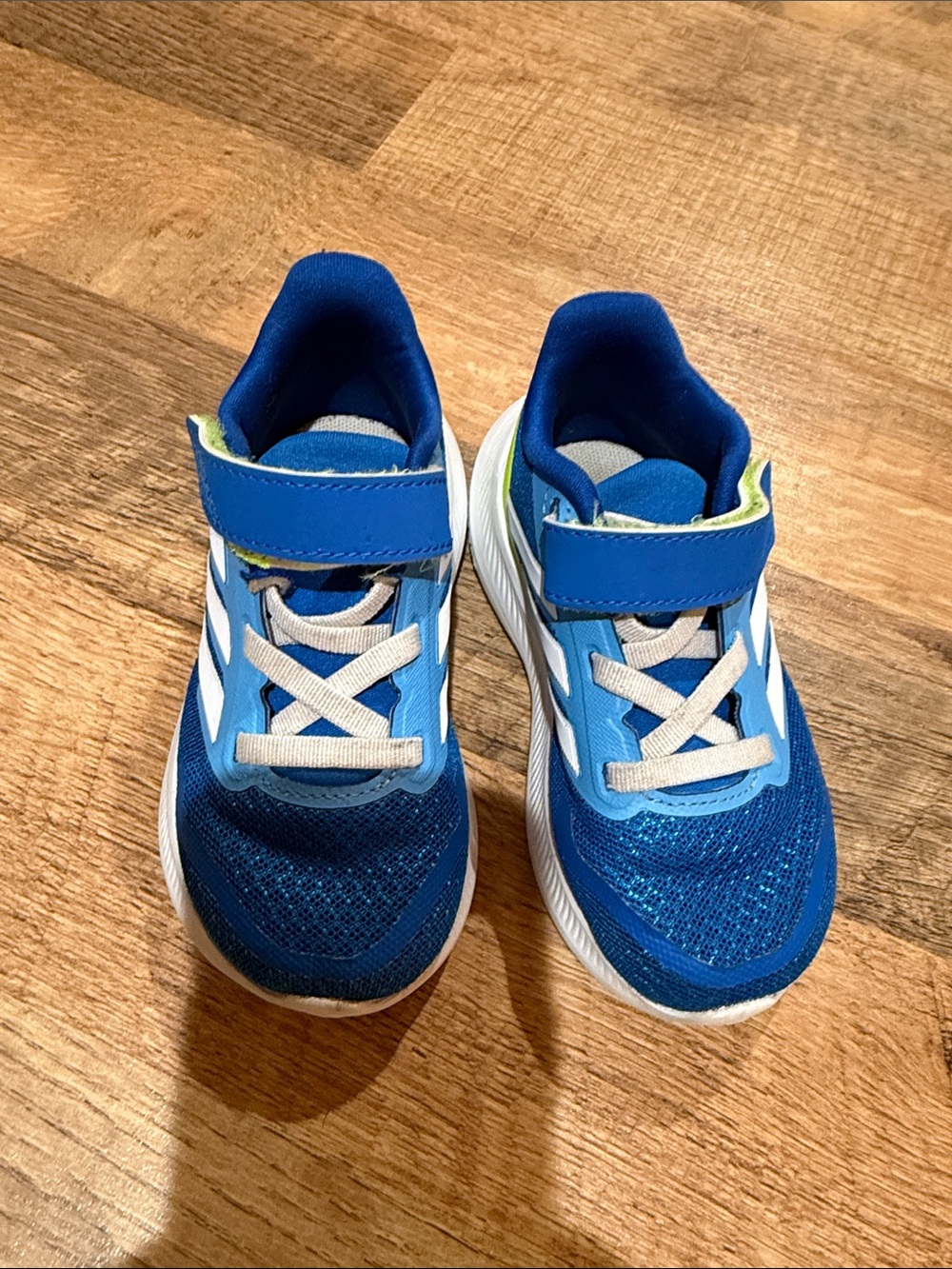 Kids Adidas Blue Athletic Sneakers - Size 7